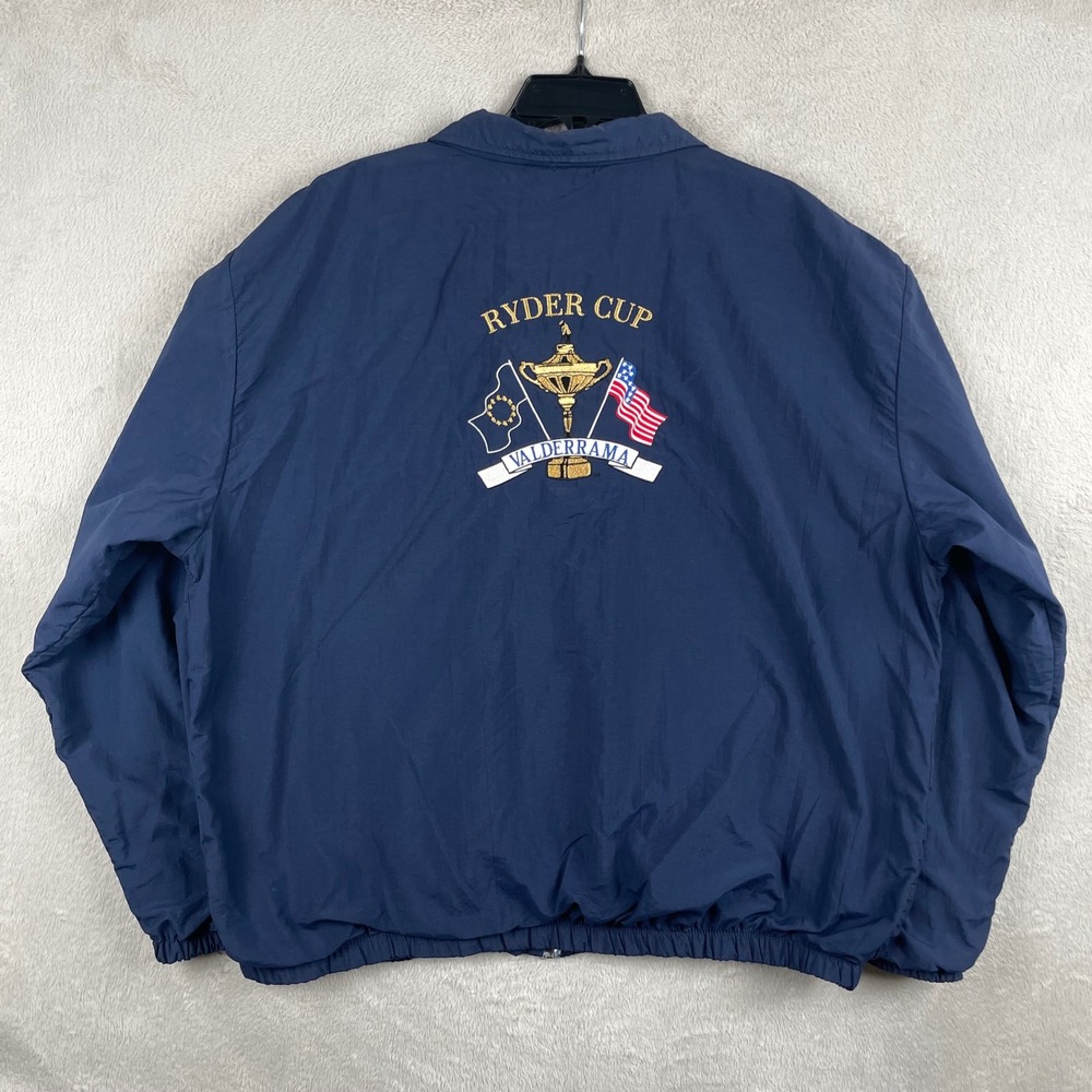 Vintage Ryder Cup Windbreaker Men XL Blue Valderrama PGA Westmark Golf USA Made